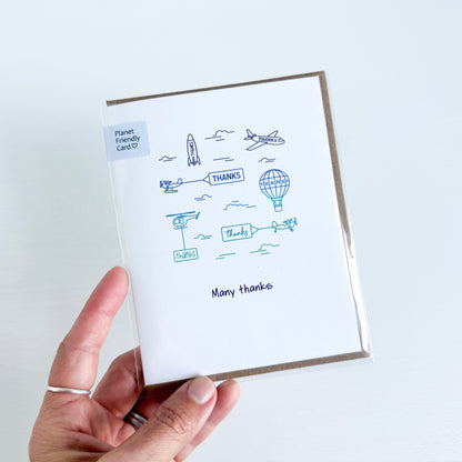 Many Thanks Aircraft Greeting Card