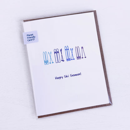 Happy Ski Season Holiday Greeting Card