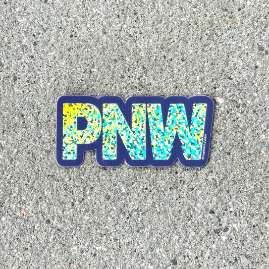 PNW Glitter Cutout 3” Sticker / Decal