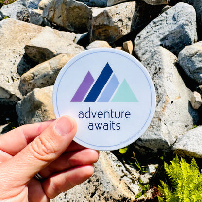 Adventure Awaits Color Block Mountains 3” Sticker / Decal