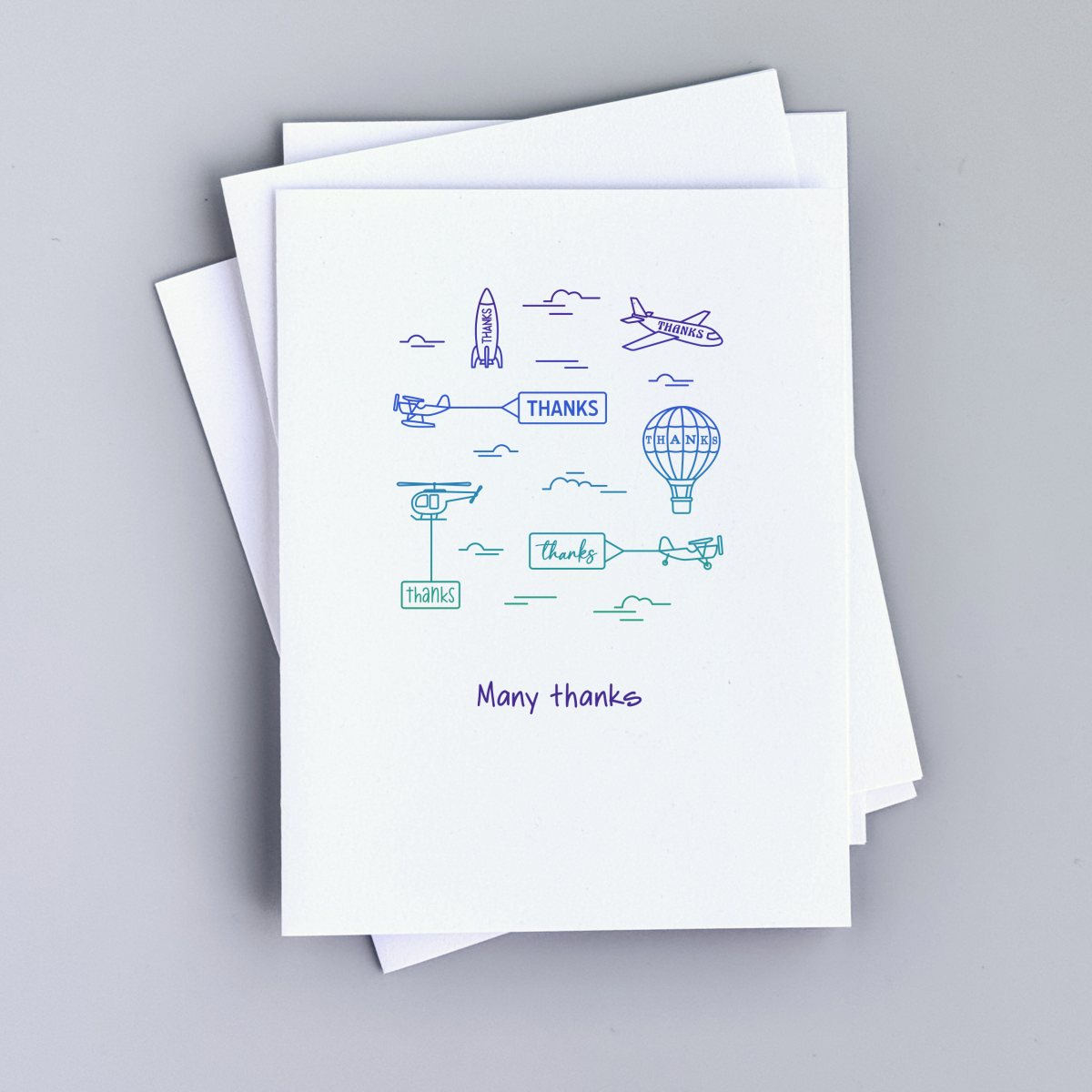 Many Thanks Aircraft Greeting Card