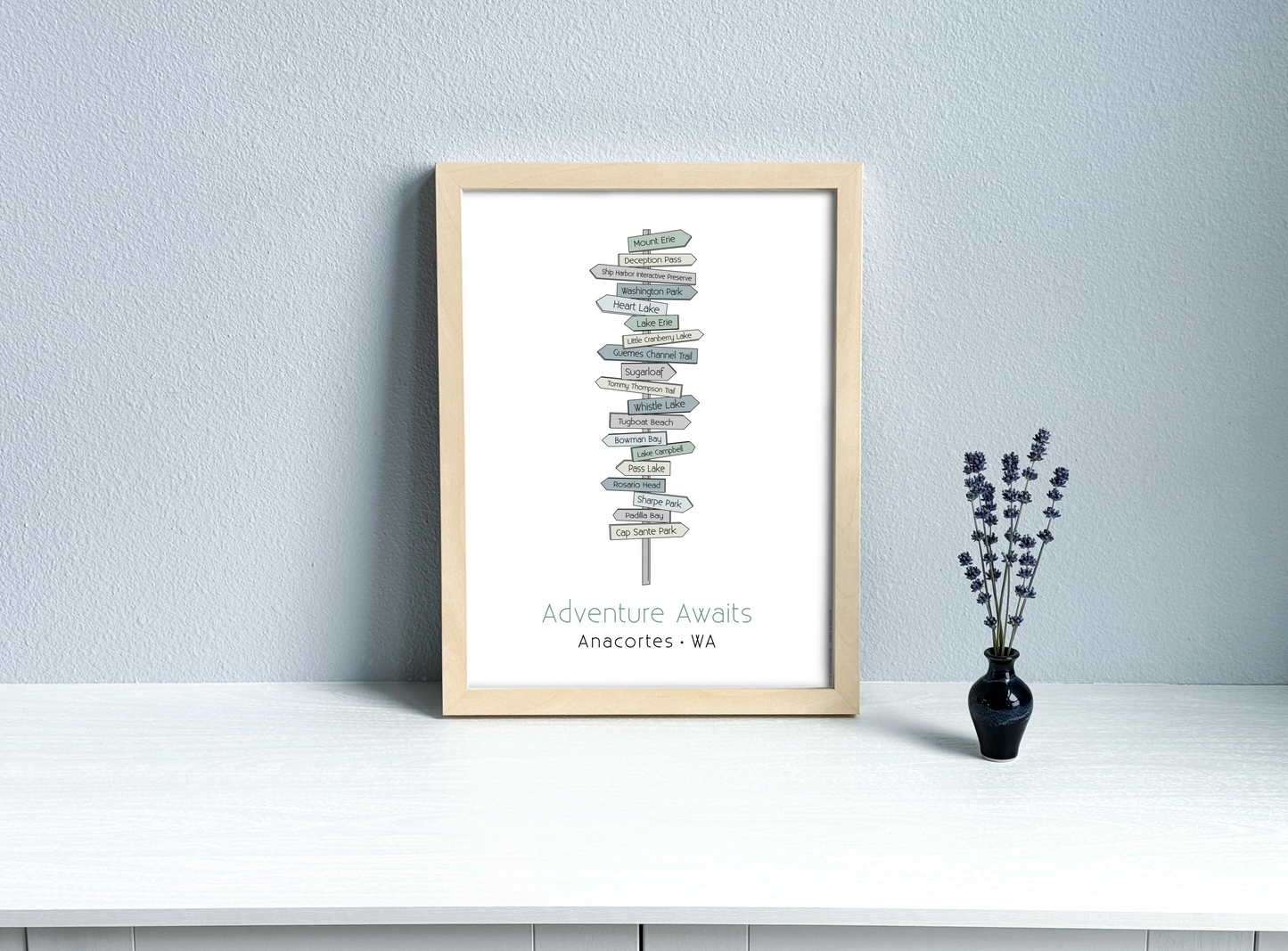 Local Signpost Series - Anacortes Art Print (Unframed)
