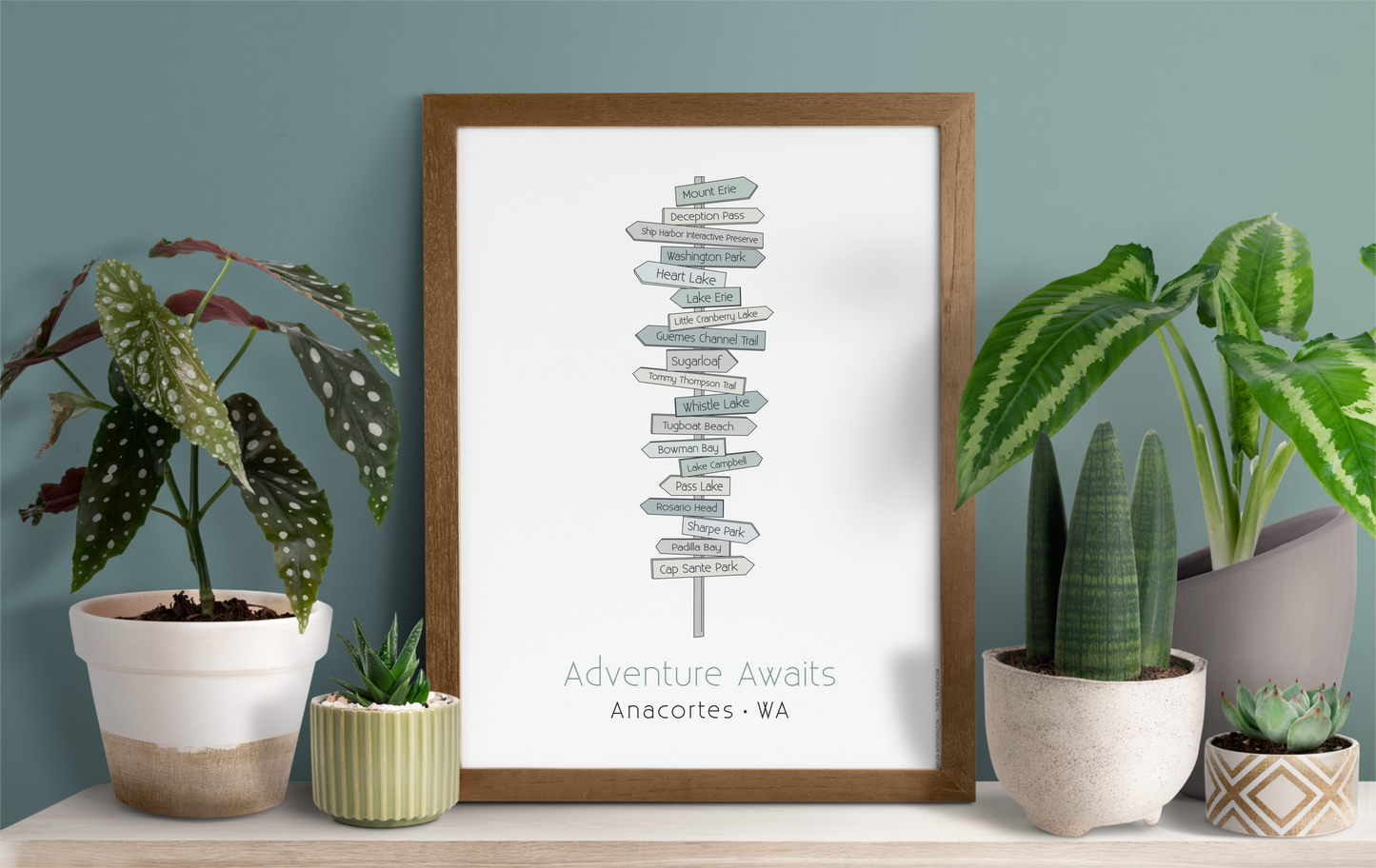Local Signpost Series - Anacortes Art Print (Unframed)