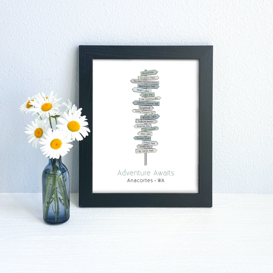 Local Signpost Series - Anacortes Art Print (Unframed)
