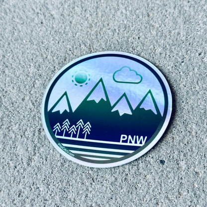 PNW Circle Holographic 3" Sticker / Decal