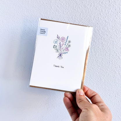 Thank You Wildflower Bouquet Greeting Card