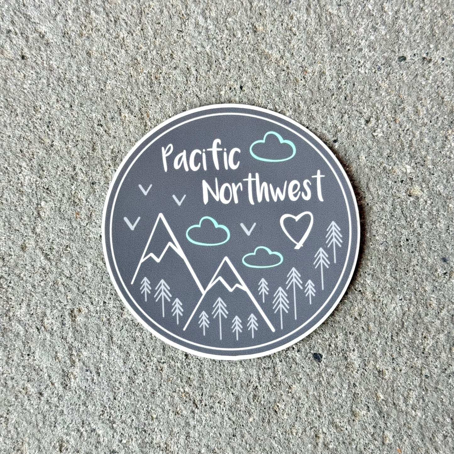 Pacific Northwest 3" Charcoal Sticker / Decal