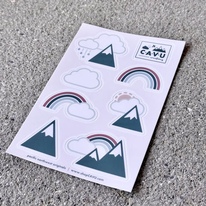 Rainbows + Mountains Sticker Sheet