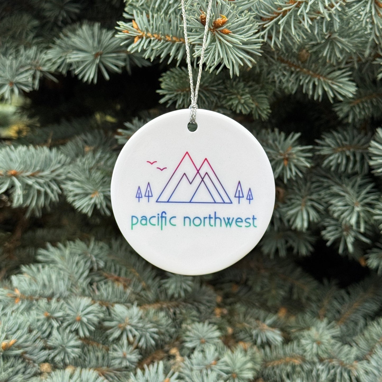 Pacific Northwest Mountain + Trees Ornament