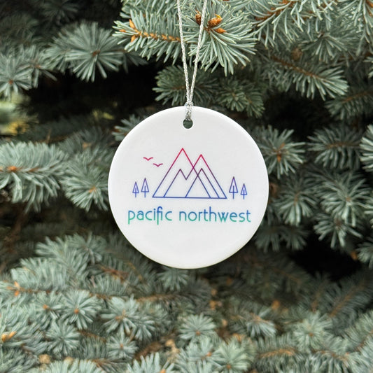 Pacific Northwest Mountain + Trees Ornament