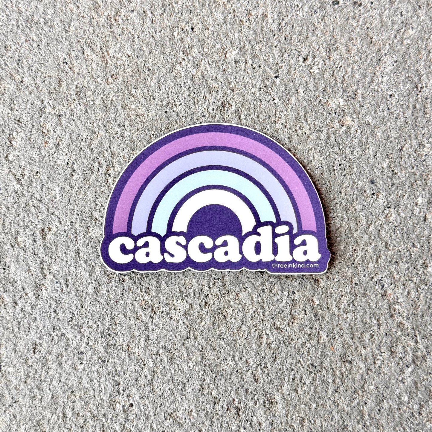 Cascadia Rainbow 3” Sticker / Decal