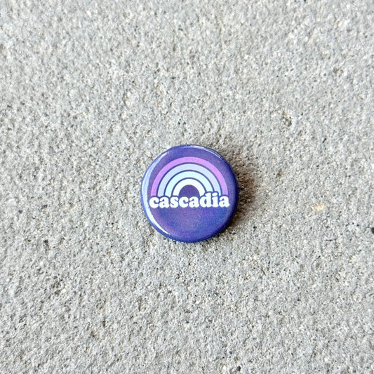 Cascadia Rainbow Button Pin