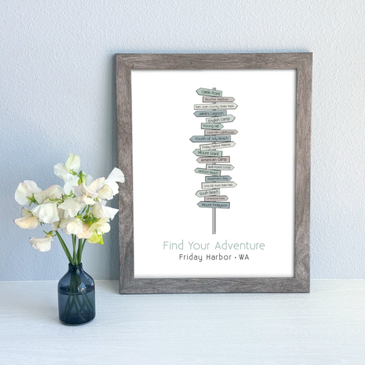 Local Signpost Series - Friday Harbor Art Print (Unframed)