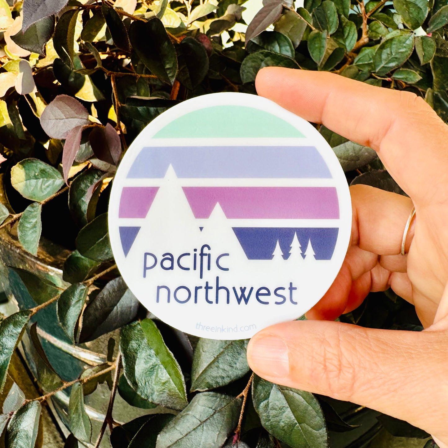 PNW Color Block Mountains Silhouette 3” Sticker / Decal