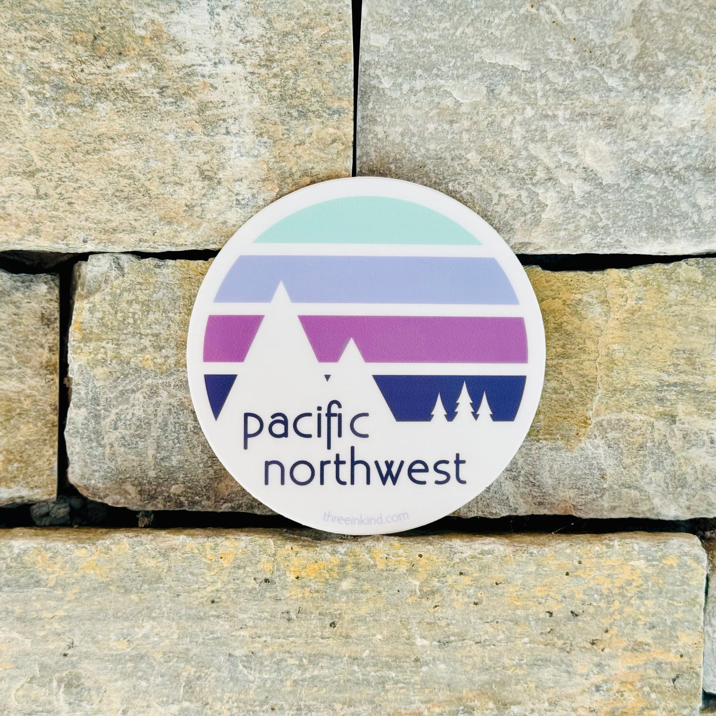 PNW Color Block Mountains Silhouette 3” Sticker / Decal