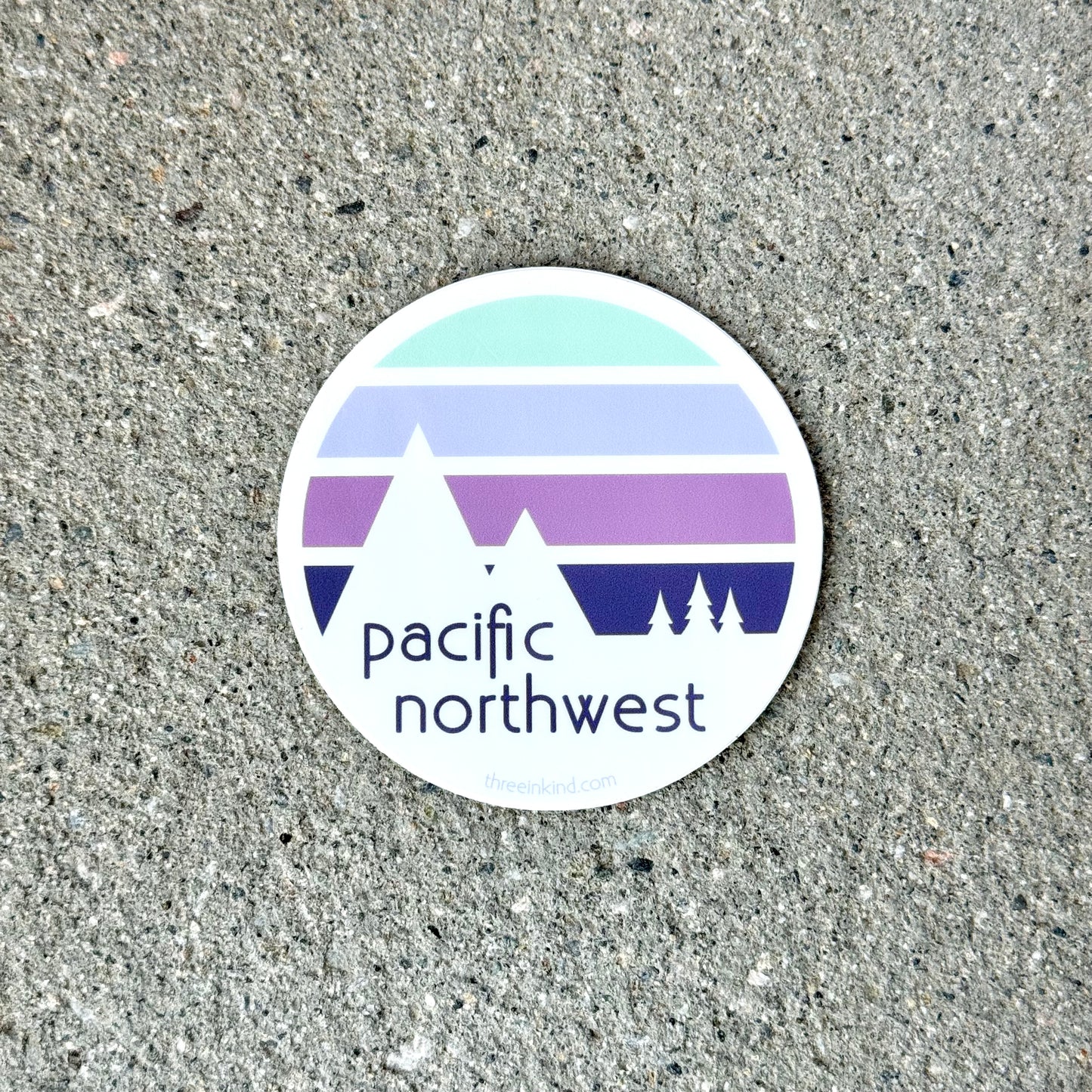 PNW Color Block Mountains Silhouette 3” Sticker / Decal