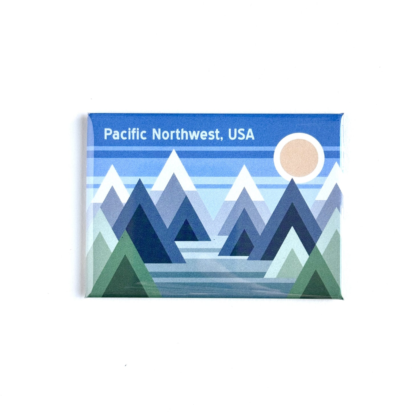 Pacific Northwest Geo Mountain Design Magnet