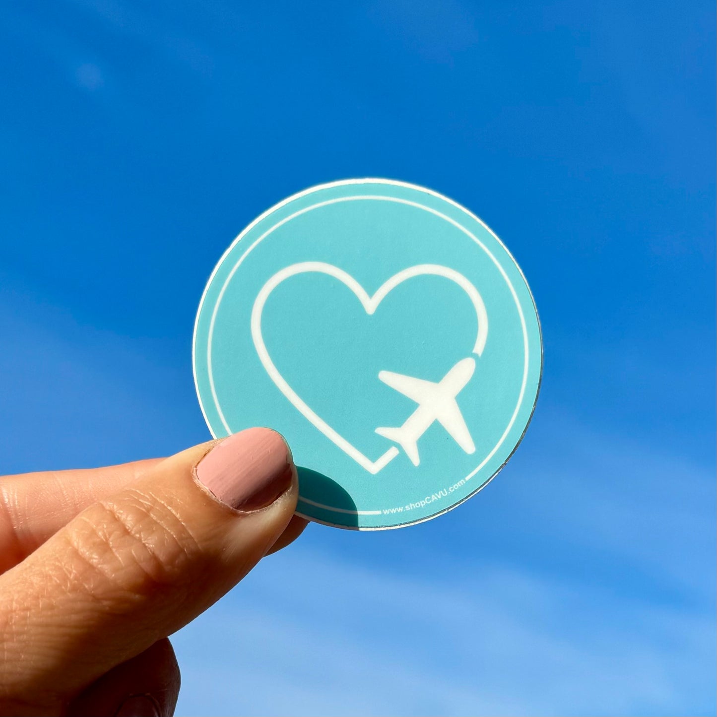 I Heart Airplanes 2" Sky Blue Sticker / Decal