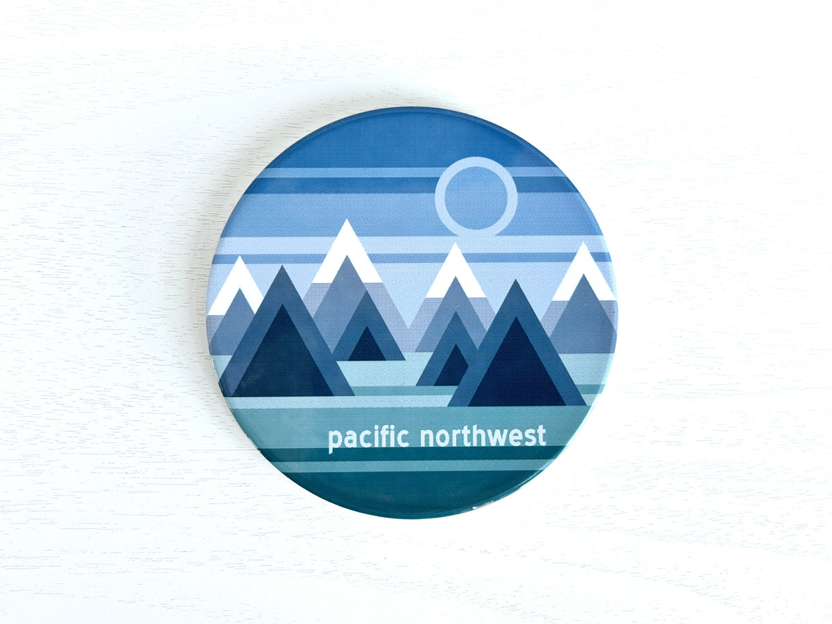 Pacific Northwest Geo Mountain Design Ceramic Coaster