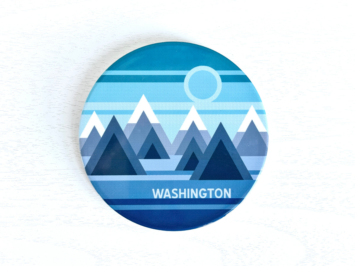 Washington Geo Mountain Design Ceramic Coaster