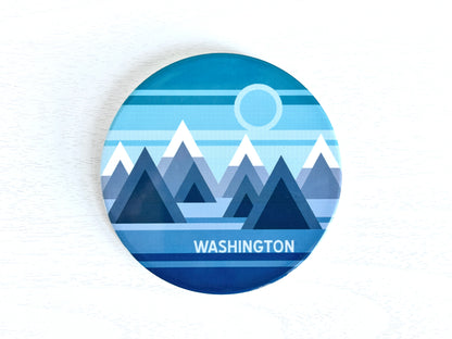 Washington Geo Mountain Design Ceramic Coaster