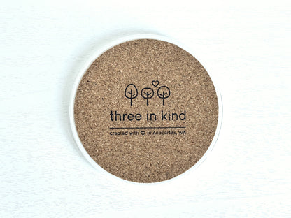 Anacortes Geo Mountain Design Ceramic Coaster