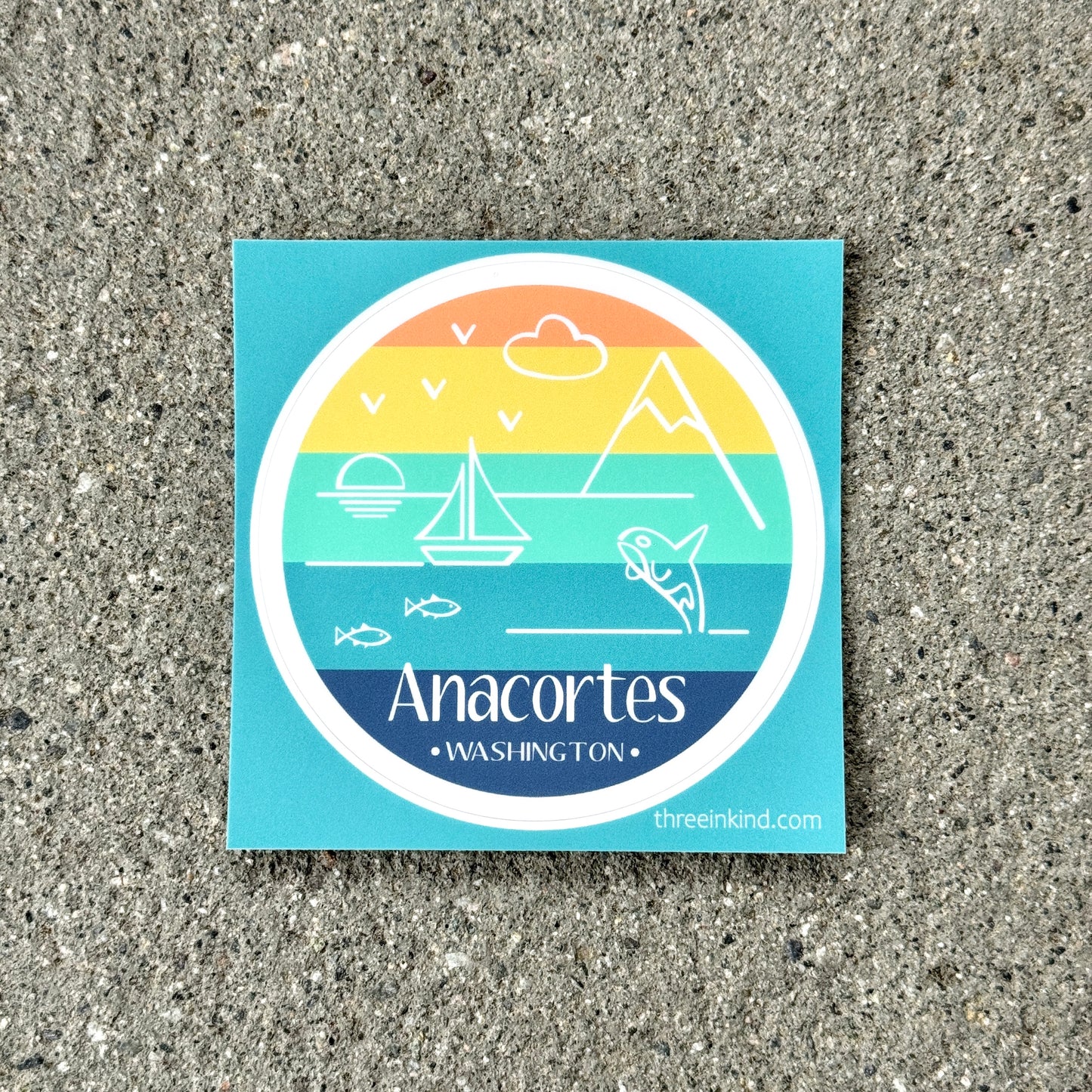 Perfectly Anacortes 3" Sunset Sticker / Decal