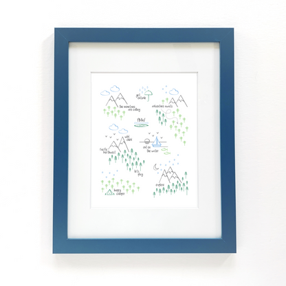 Perfectly PNW Art Print / Green Blue Gray (Unframed)