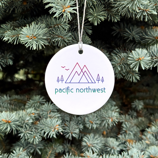 Pacific Northwest Mountain + Trees Ornament