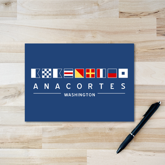 Anacortes Postcard - Nautical Flags