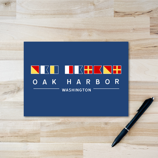 Oak Harbor Postcard - Nautical Flags