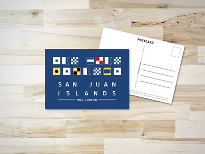 San Juan Islands Postcard - Nautical Flags