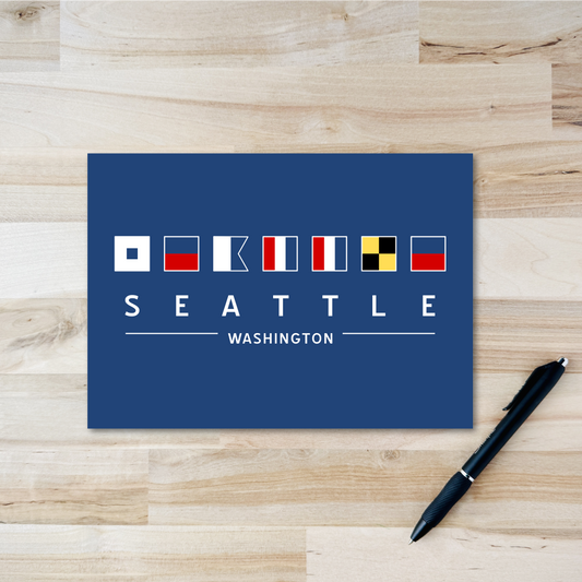 Seattle Postcard - Nautical Flags