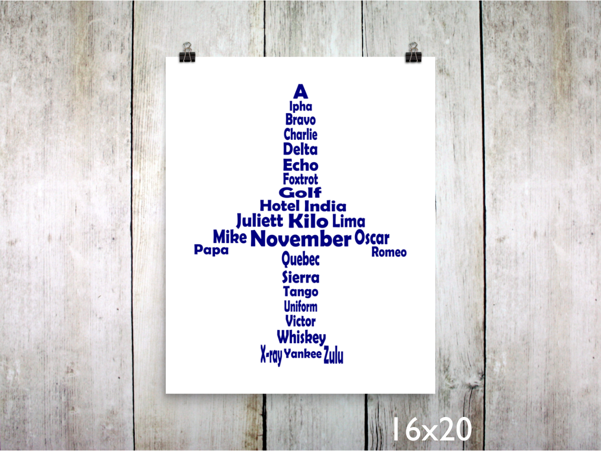 Phonetic Alpha Jet Art Print / Navy (Unframed)