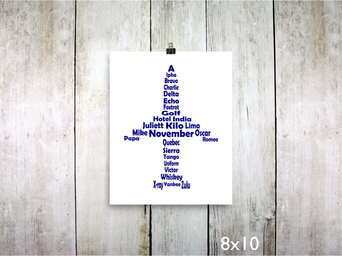 Phonetic Alpha Jet Art Print / Navy (Unframed)