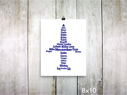 Phonetic Alpha Jet Art Print / Navy (Unframed)