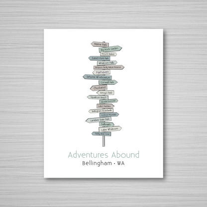 Local Signpost Series - Bellingham Art Print (Unframed)