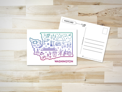 Washington State Outline Postcard