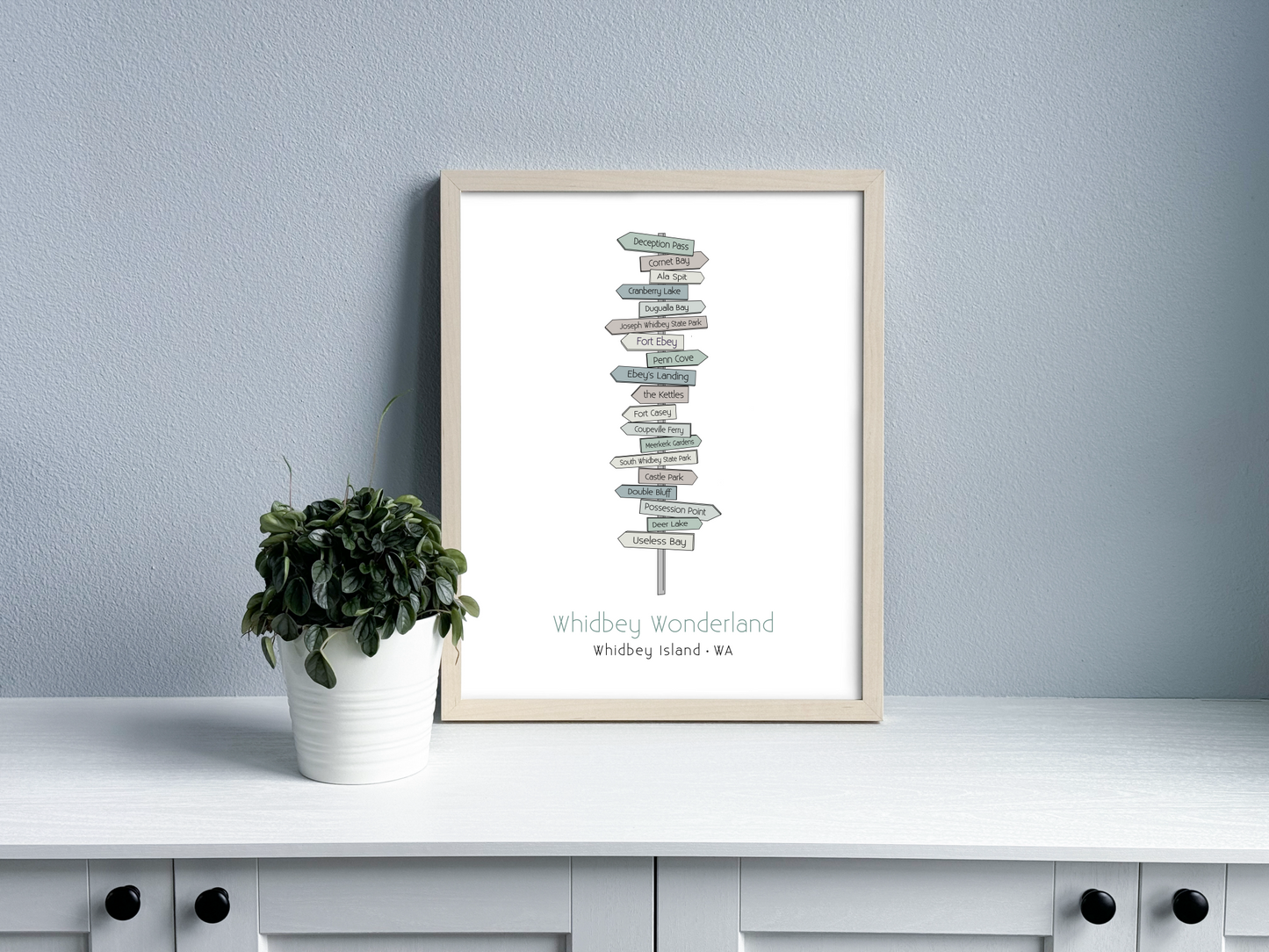 Local Signpost Series - Whidbey Island Art Print (Unframed)