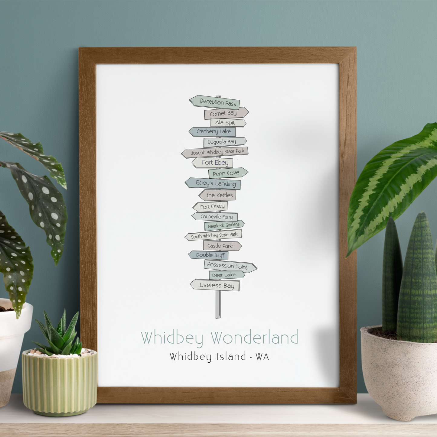 Local Signpost Series - Whidbey Island Art Print (Unframed)