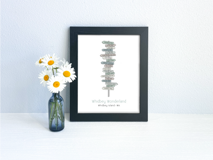 Local Signpost Series - Whidbey Island Art Print (Unframed)