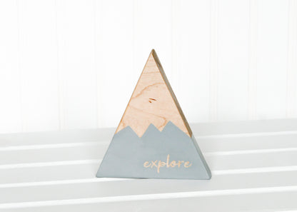 Wooden Mountain - Light Gray - "Explore" - CAVU Creations