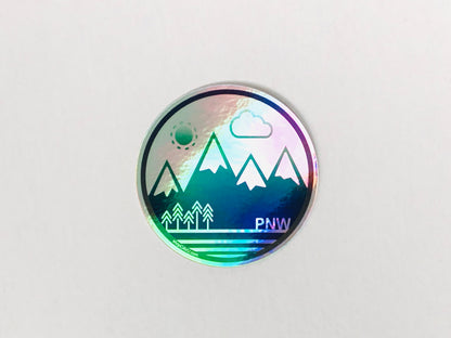 Sticker / Decal - PNW Circle Holographic 3" - CAVU Creations