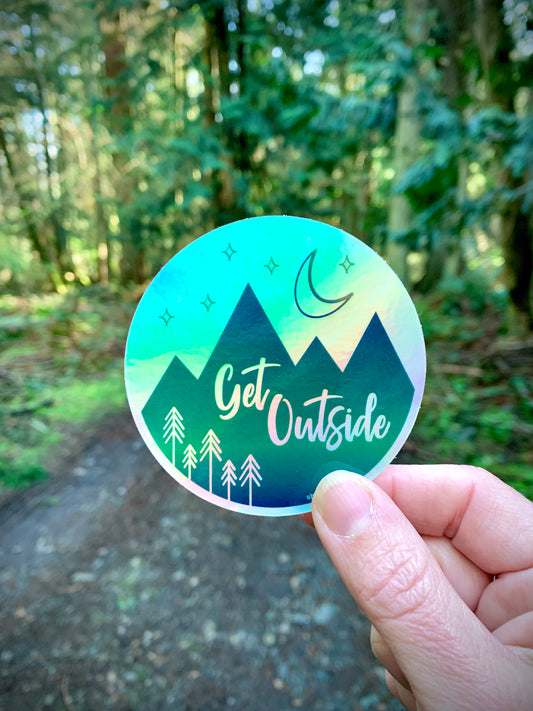 Sticker / Decal - Get Outside Holographic 3" - CAVU Creations