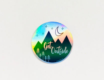 Sticker / Decal - Get Outside Holographic 3" - CAVU Creations