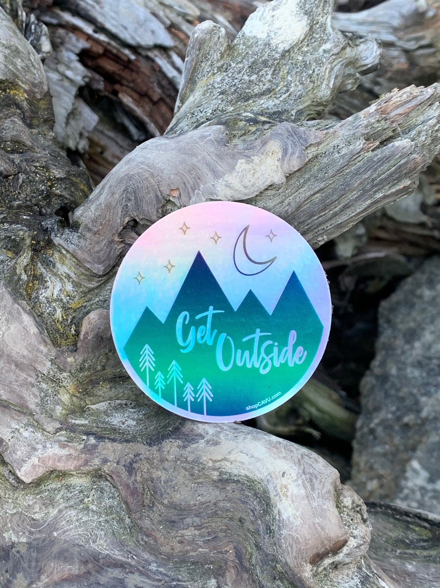 Sticker / Decal - Get Outside Holographic 3" - CAVU Creations