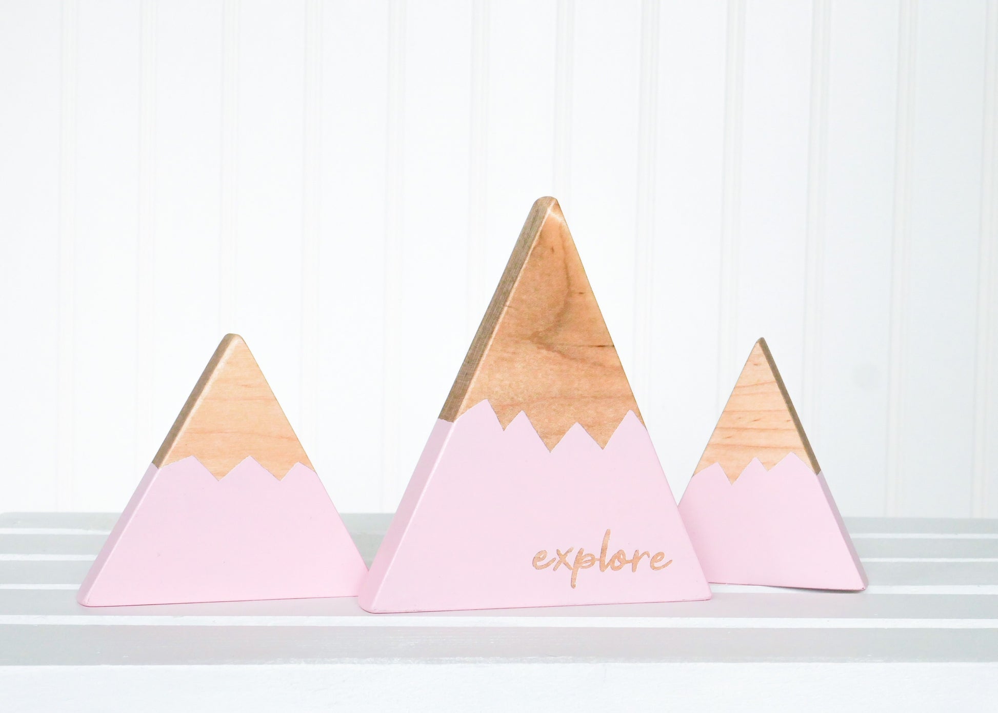 Wooden Mountain - Pink - "Explore" - CAVU Creations
