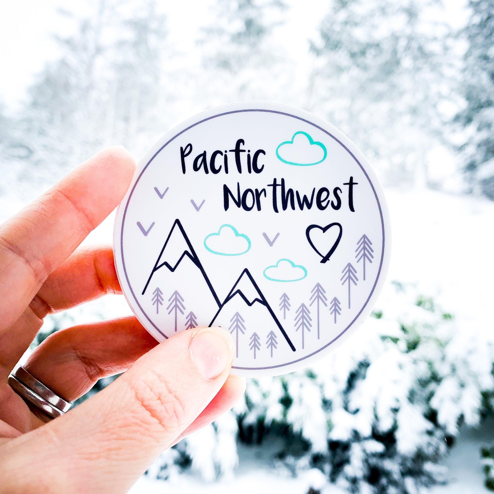 Sticker / Decal - Pacific Northwest 3" White - CAVU Creations